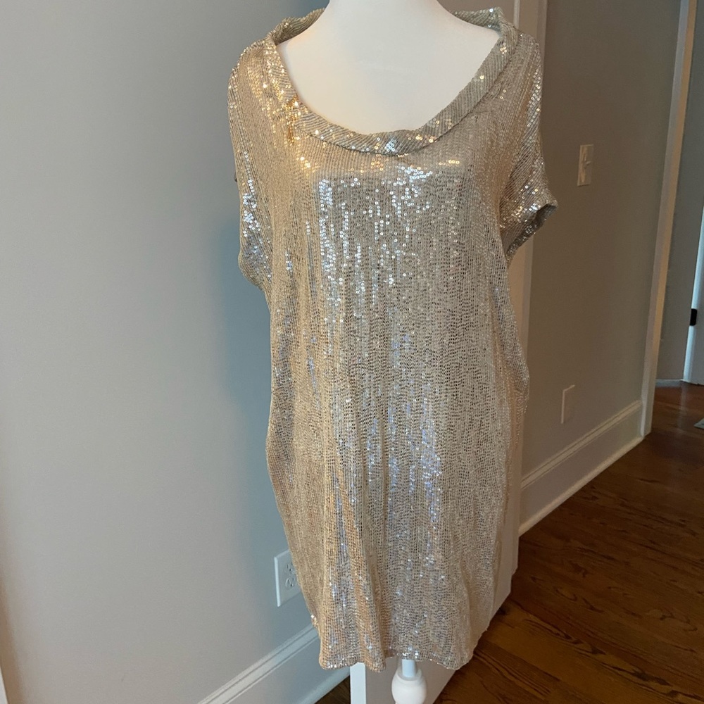 DVF Sequin Dress with Short Sleeves